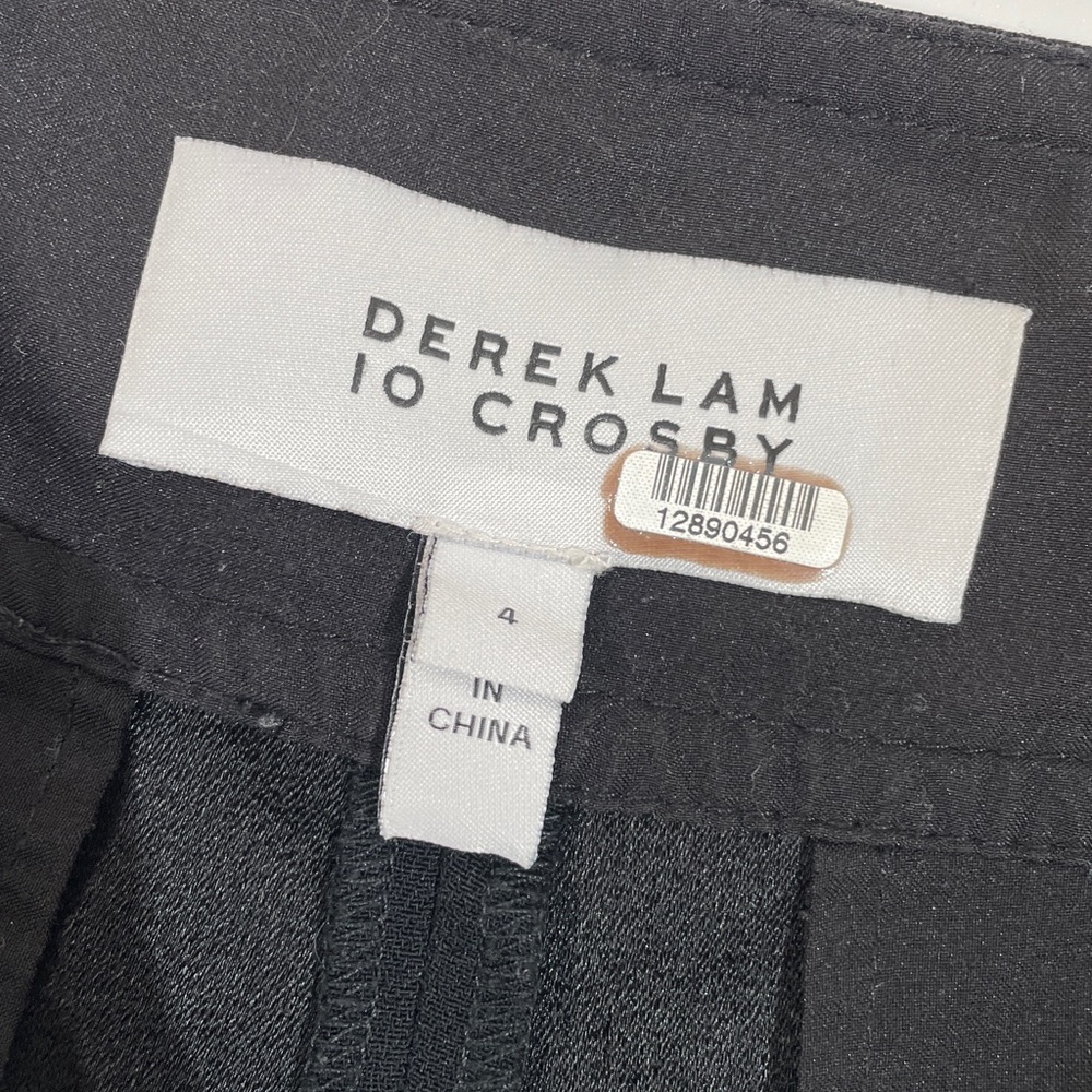 Derek Lam 10 Crosby Wide Leg Front Zipper Pants Size 4 Black - Picture 12 of 14